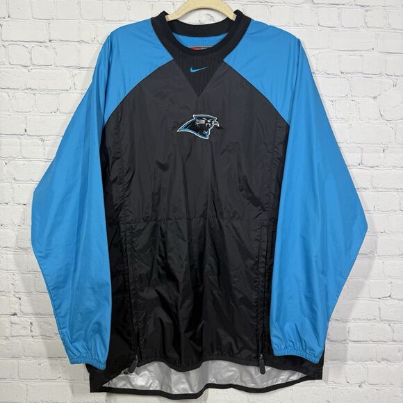 Nike Carolina Panthers Jacket Men Large Black NFL Football Windbreaker Collect - Picture 1 of 14